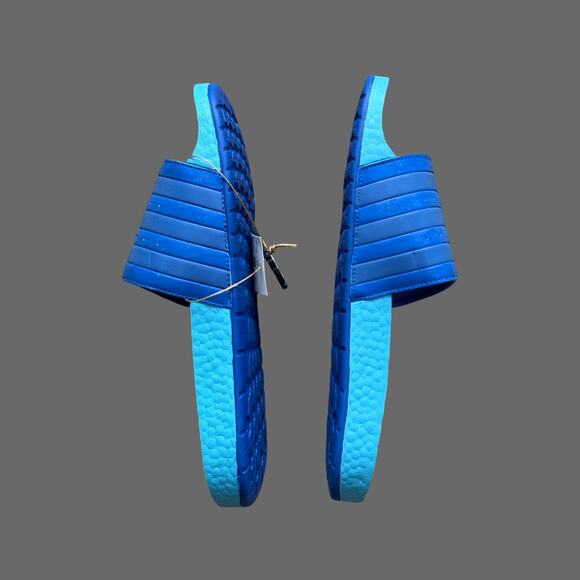 Ninja x Adilette Boost Slide adidas 'Time In Blue Signal Cyan' Size 9 NWT GZ3757 - Picture 5 of 10